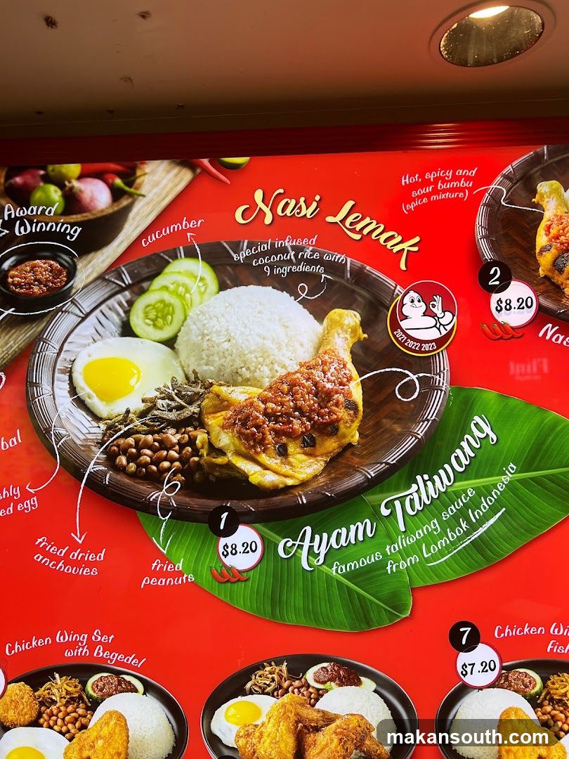Nasi Lemak Ayam Taliwang Menu