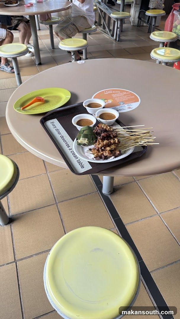 Food Tray with Satay and Condiments