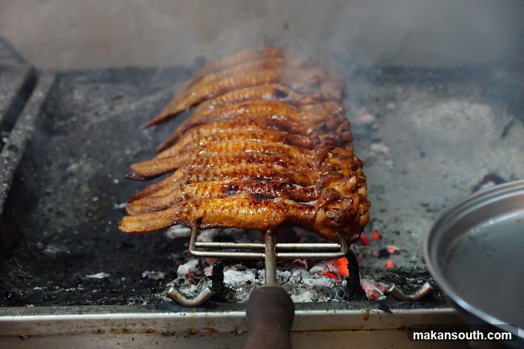 Grilled Eel on Charcoal Grill