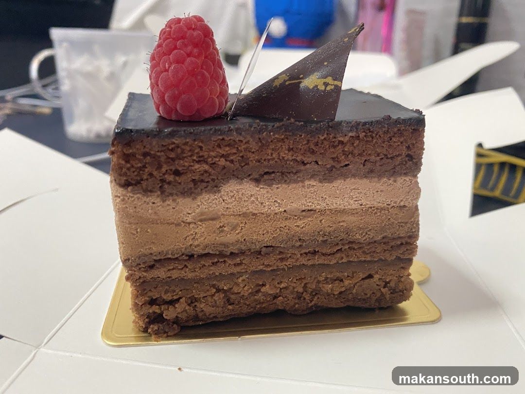 Chocolate Cake Slice with Raspberry