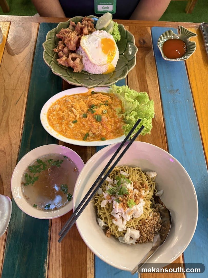 Food Spread on Wooden Table