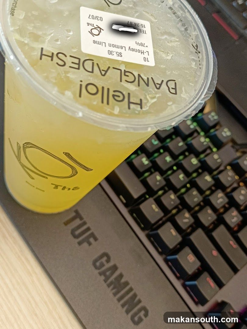 Beverage with keyboard