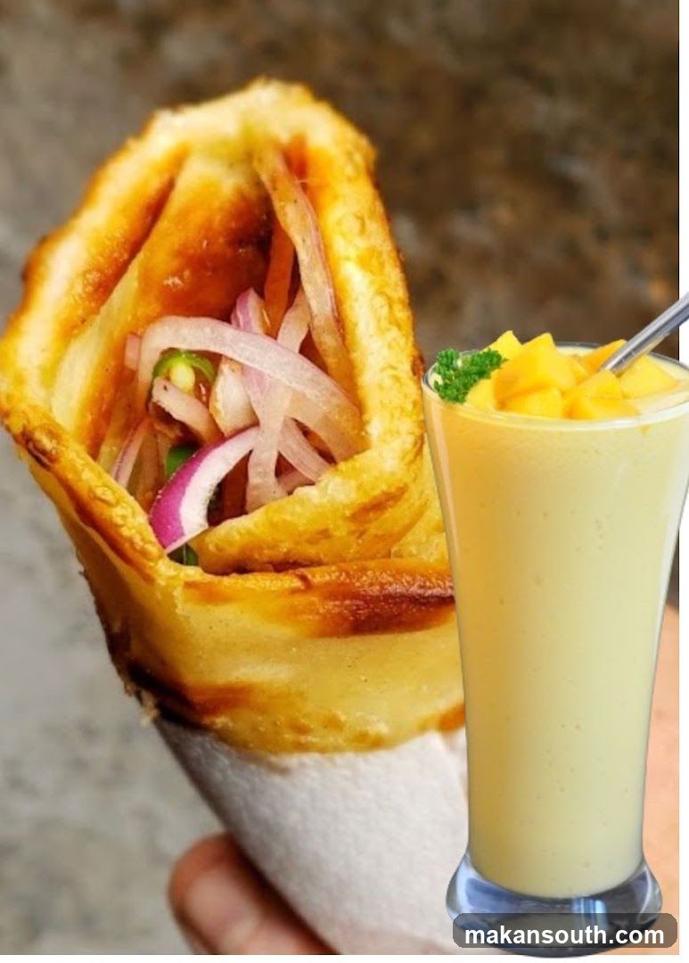 Roll and Mango Lassi