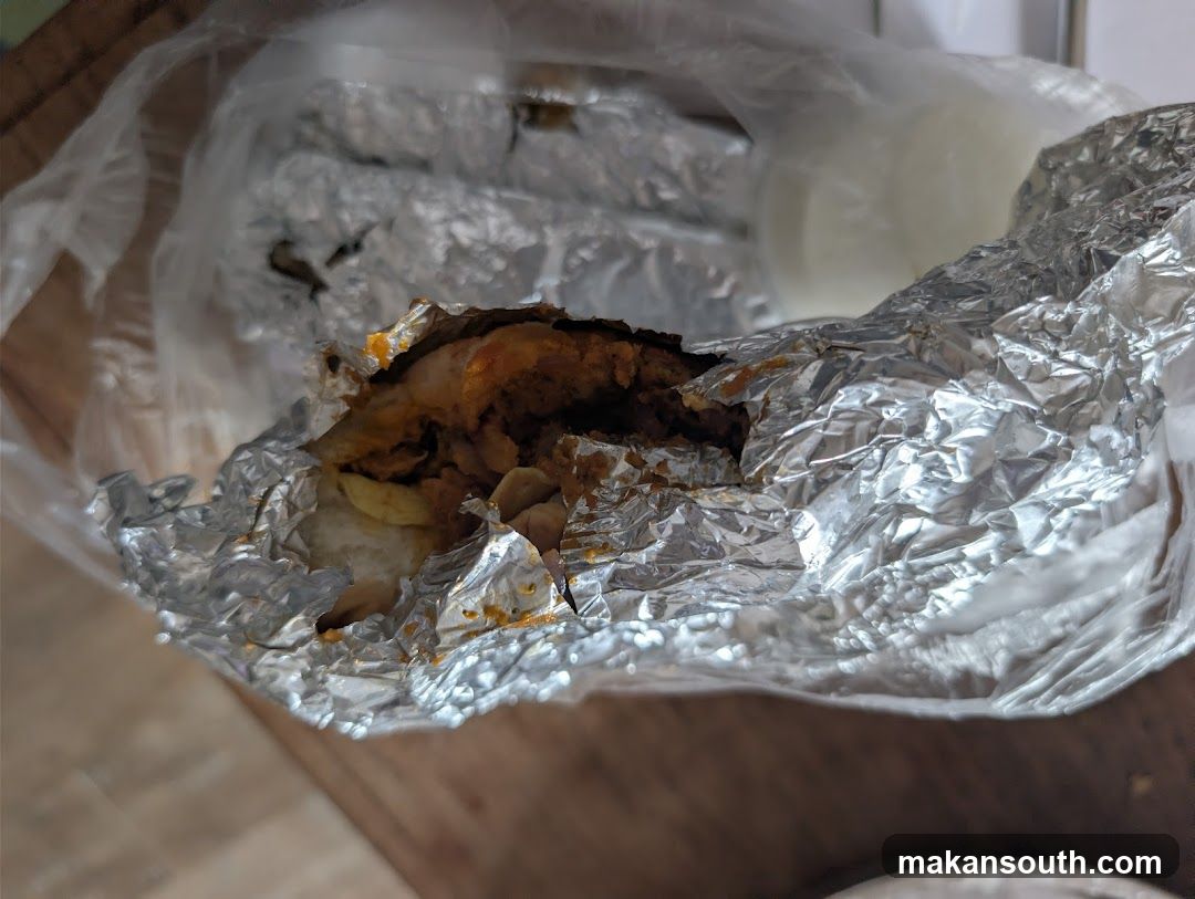 Food wrapped in foil