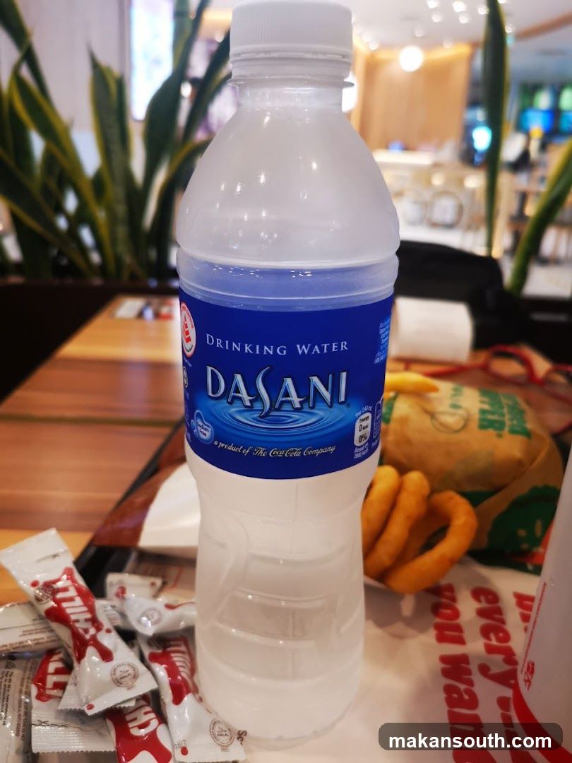 Dasani Water Bottle with Fast Food