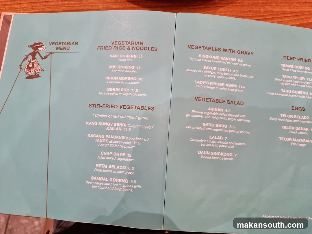 Vegetarian Menu