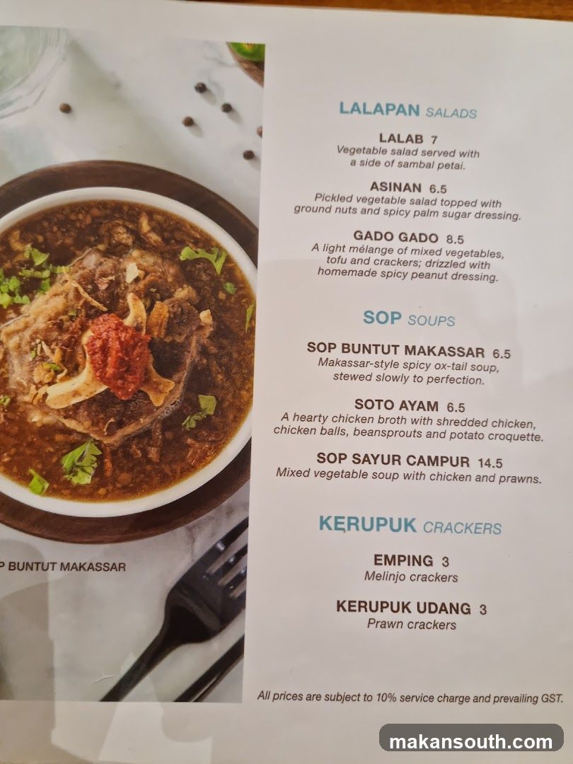 Indonesian Menu