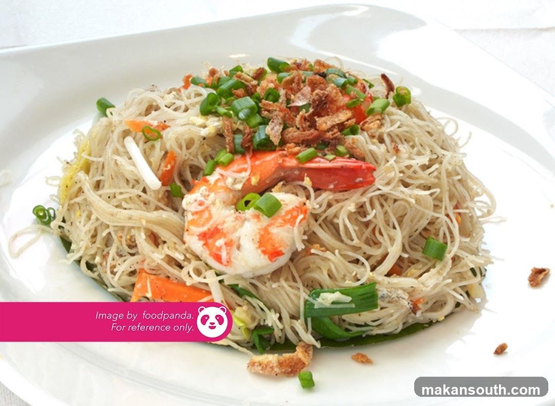 Shrimp Fried Noodles with Scallions and Crispy Toppings