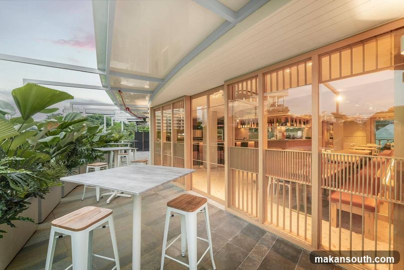 Outdoor Seating Area with Interior View