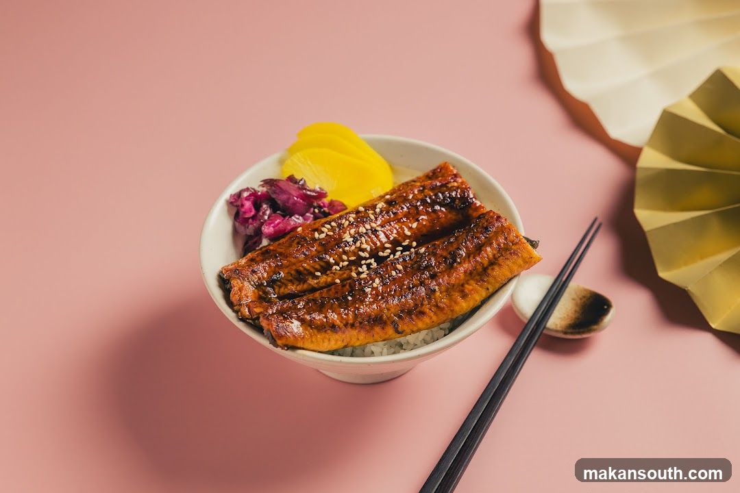 Eel Rice Bowl with Sesame Seeds and Pickles