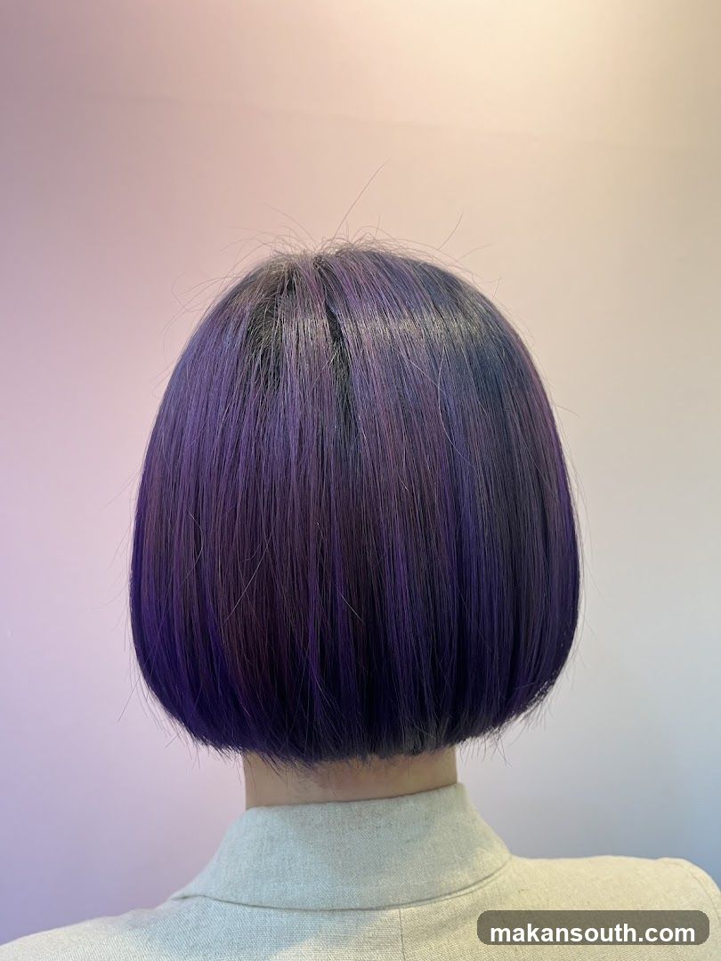 Purple Bob Haircut Back View