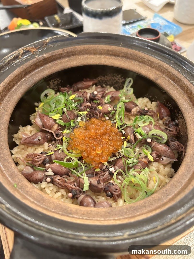 Squid Rice Bowl with Roe
