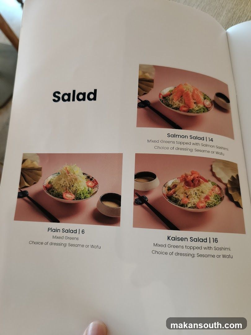 Salad Menu Page