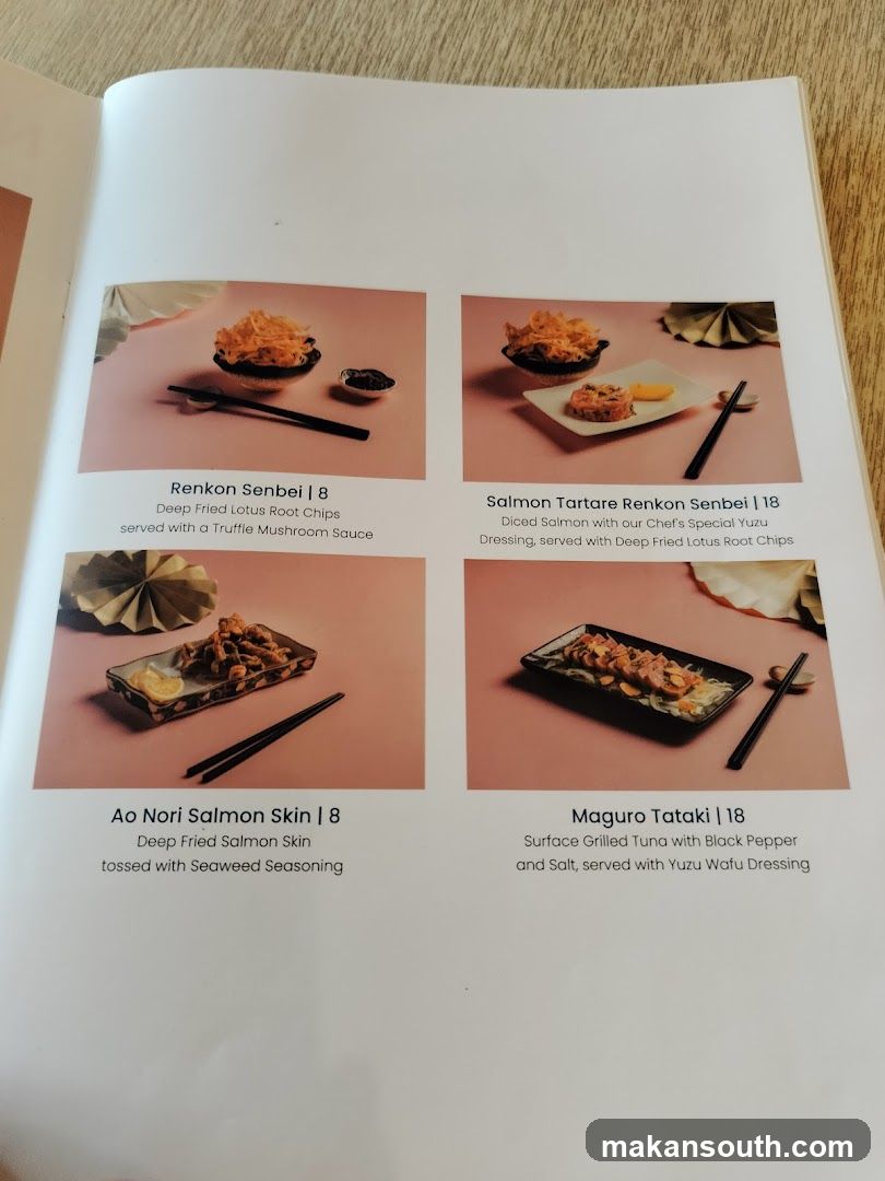 Japanese Cuisine Menu Page