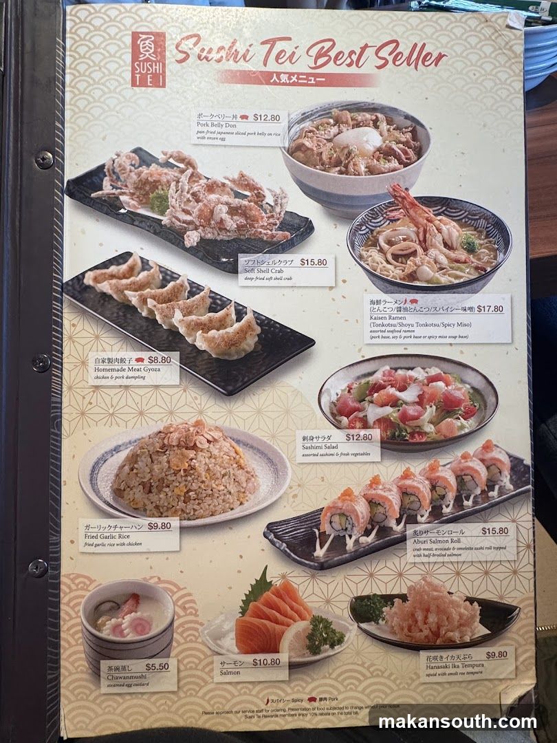 Sushi Tei Best Seller Menu