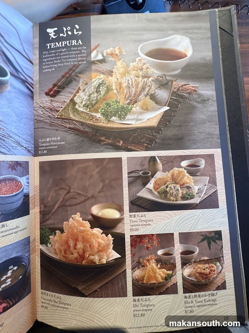 Tempura Menu Page