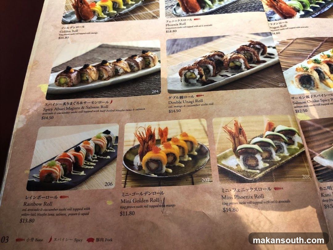 Sushi Menu Page