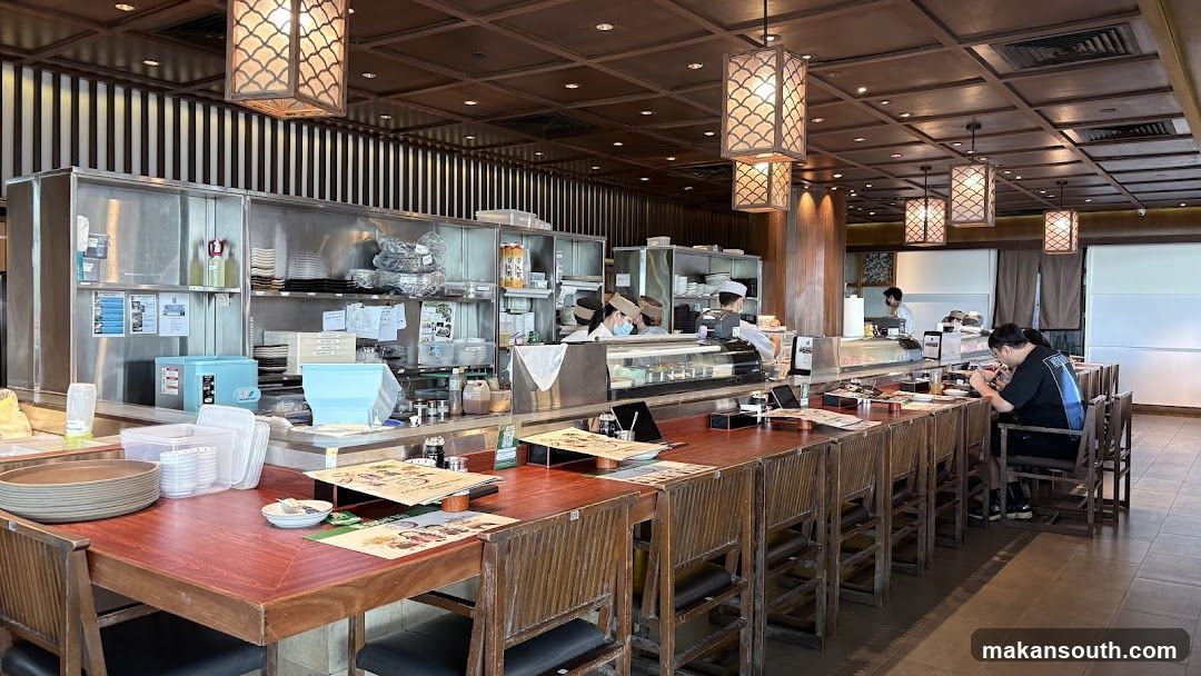 Restaurant Interior with Open Kitchen