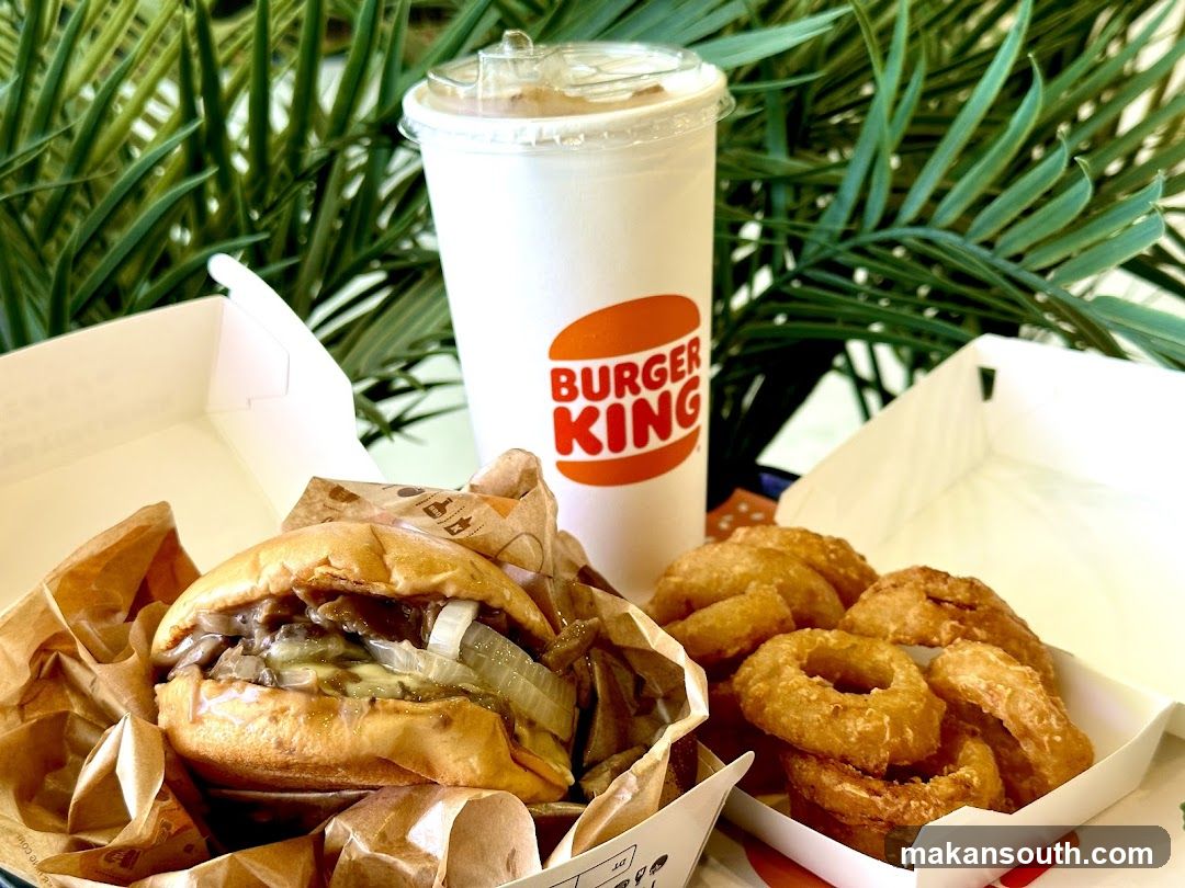 Burger King Meal with Onion Rings and Drink