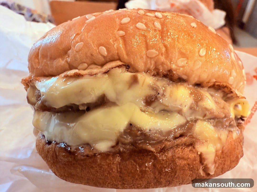 Cheeseburger with melted cheese