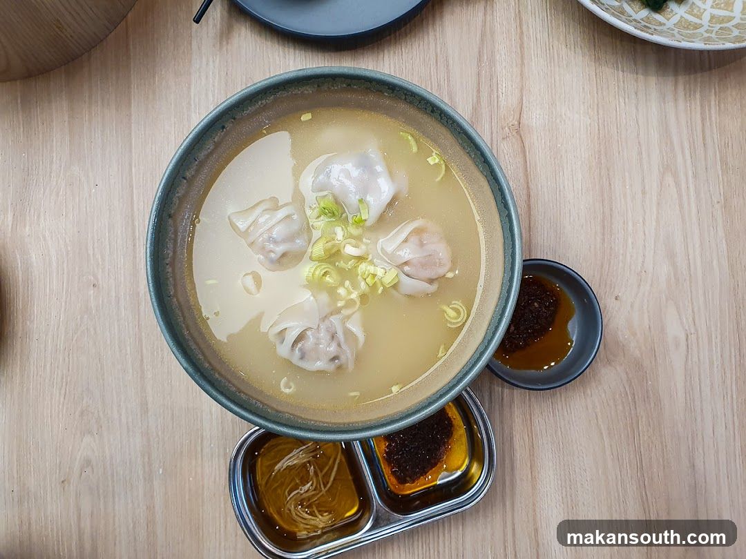 Wonton Soup with Condiments