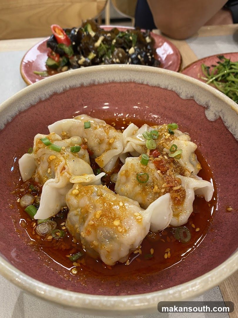 Dumplings in Red Sauce Bowl