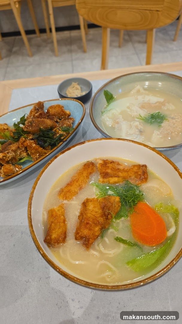 Noodle and Fried Food Meal
