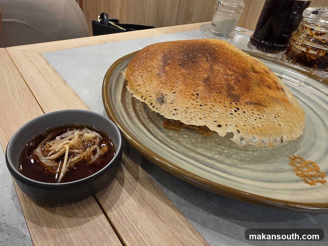 Breakfast Meal with Crepe and Soup