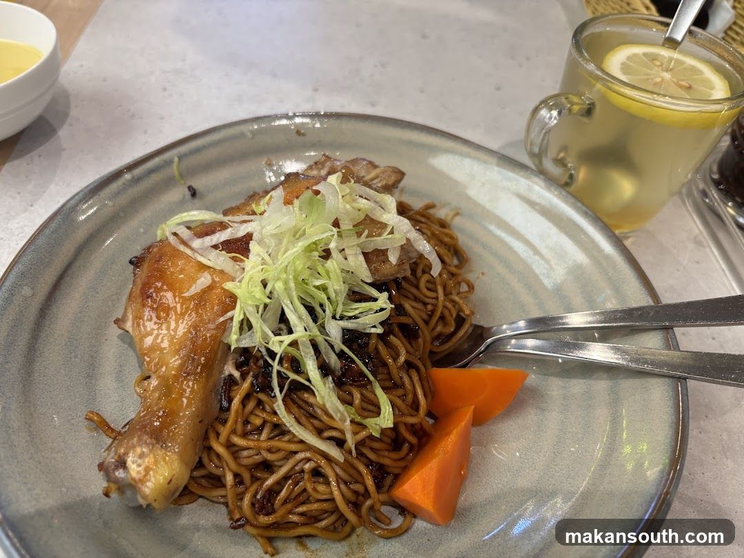 Chicken and Noodles with Salad