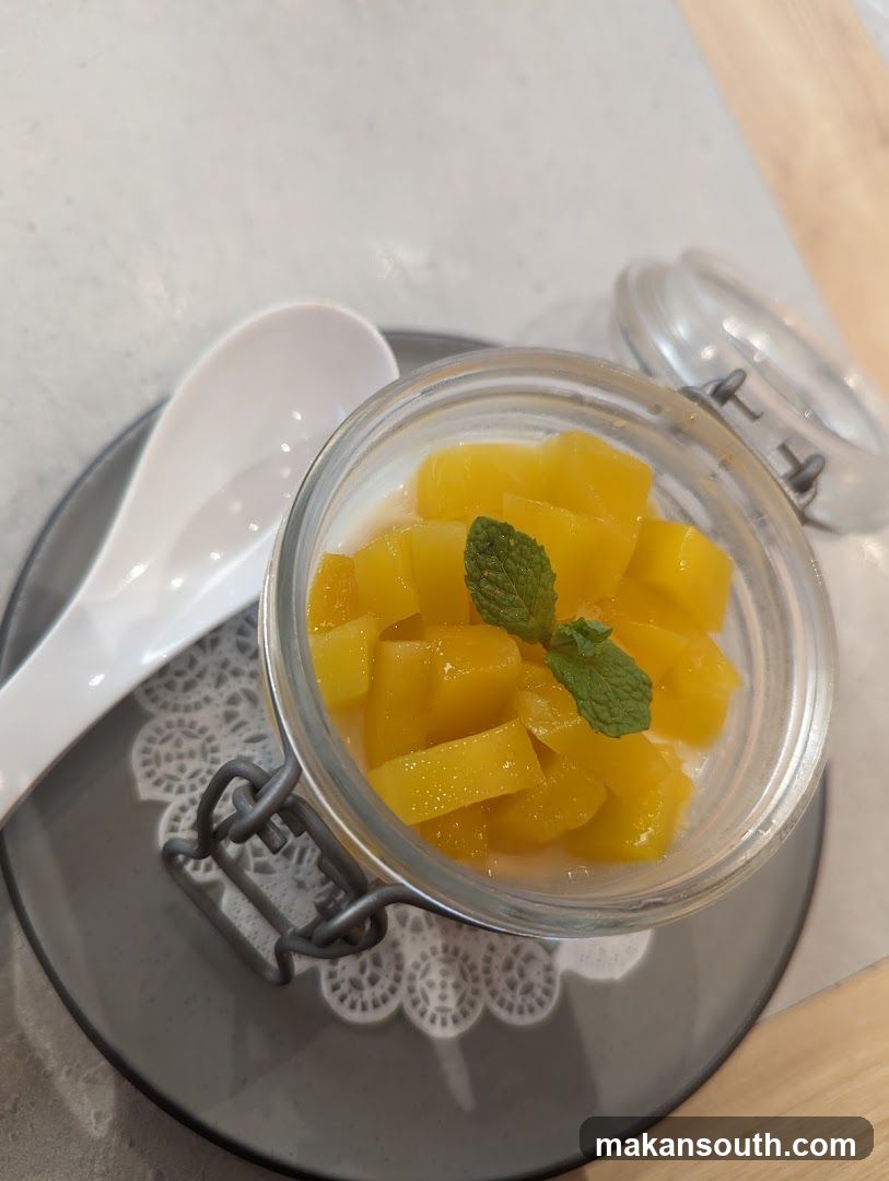 Mango Dessert in Glass Jar