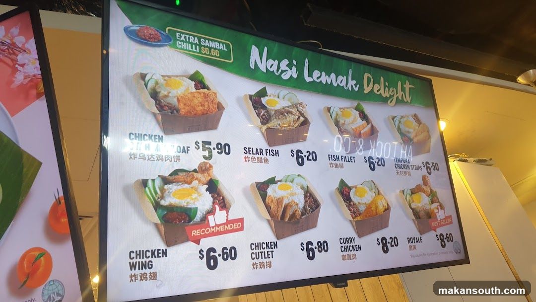 Nasi Lemak Delight Menu Board