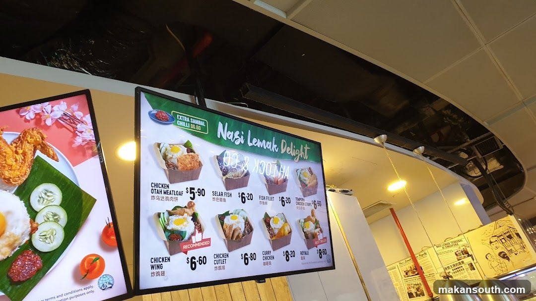 Nasi Lemak Delight Menu Board