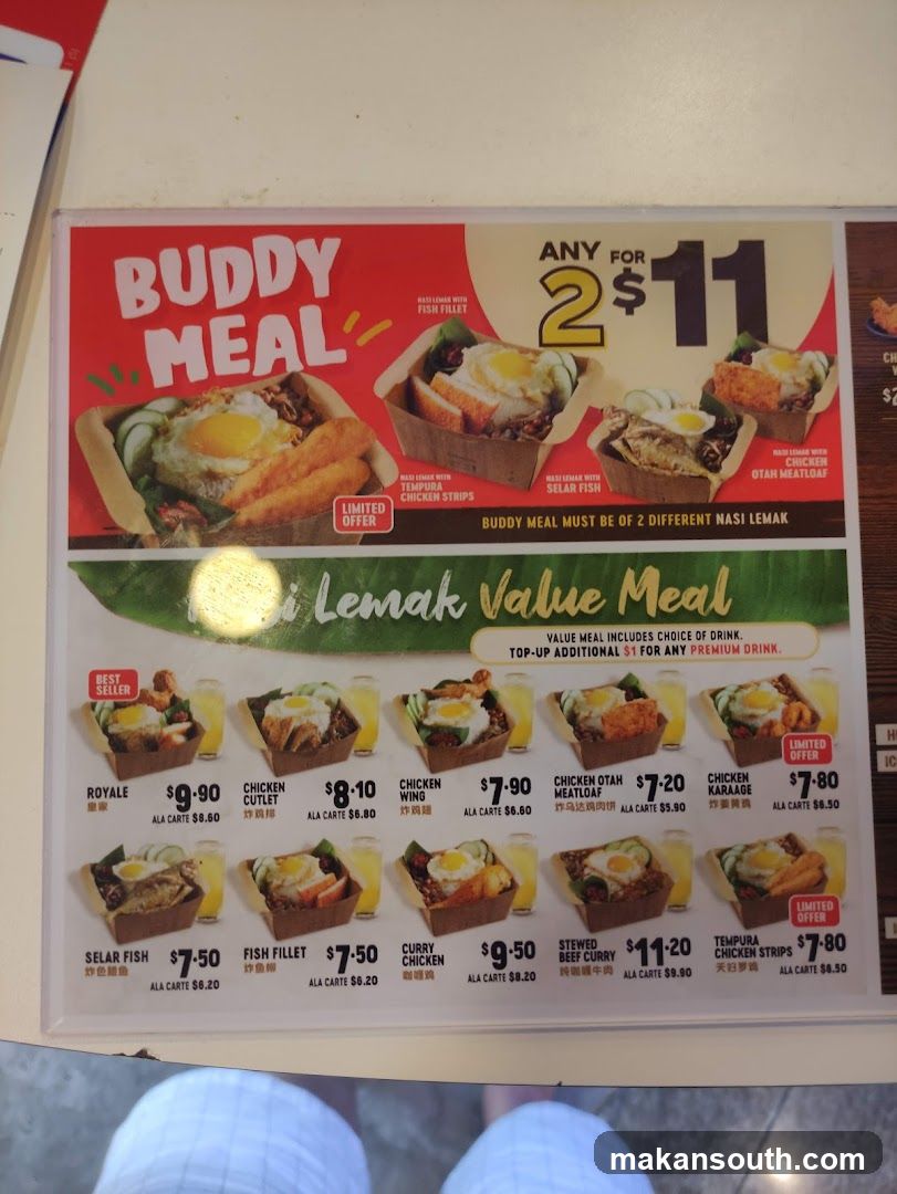 Buddy Meal & Nasi Lemak Value Menu
