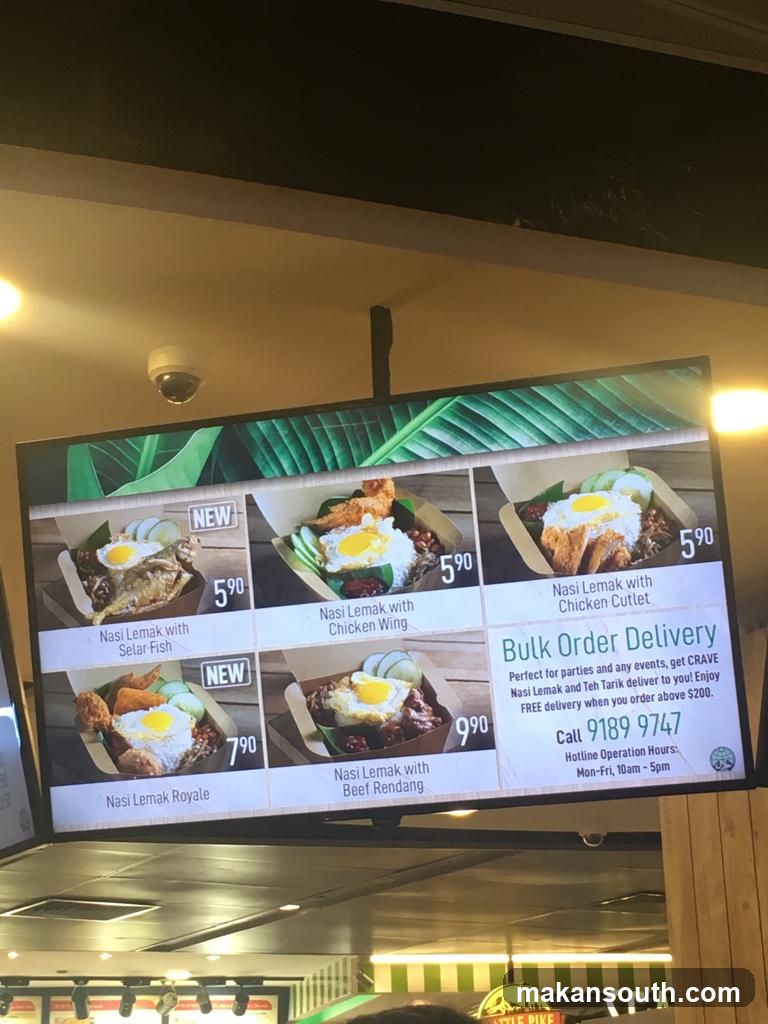 Nasi Lemak Menu Board