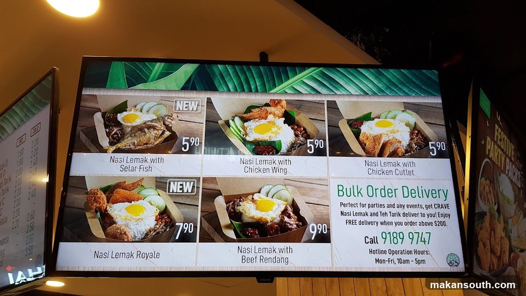 Nasi Lemak Menu Board