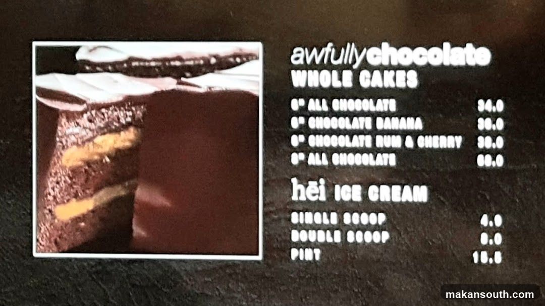 Awfully Chocolate Menu Board