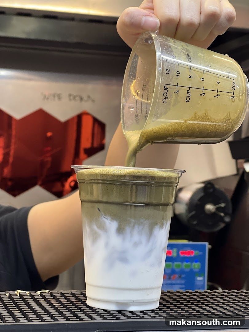Matcha Latte Pouring