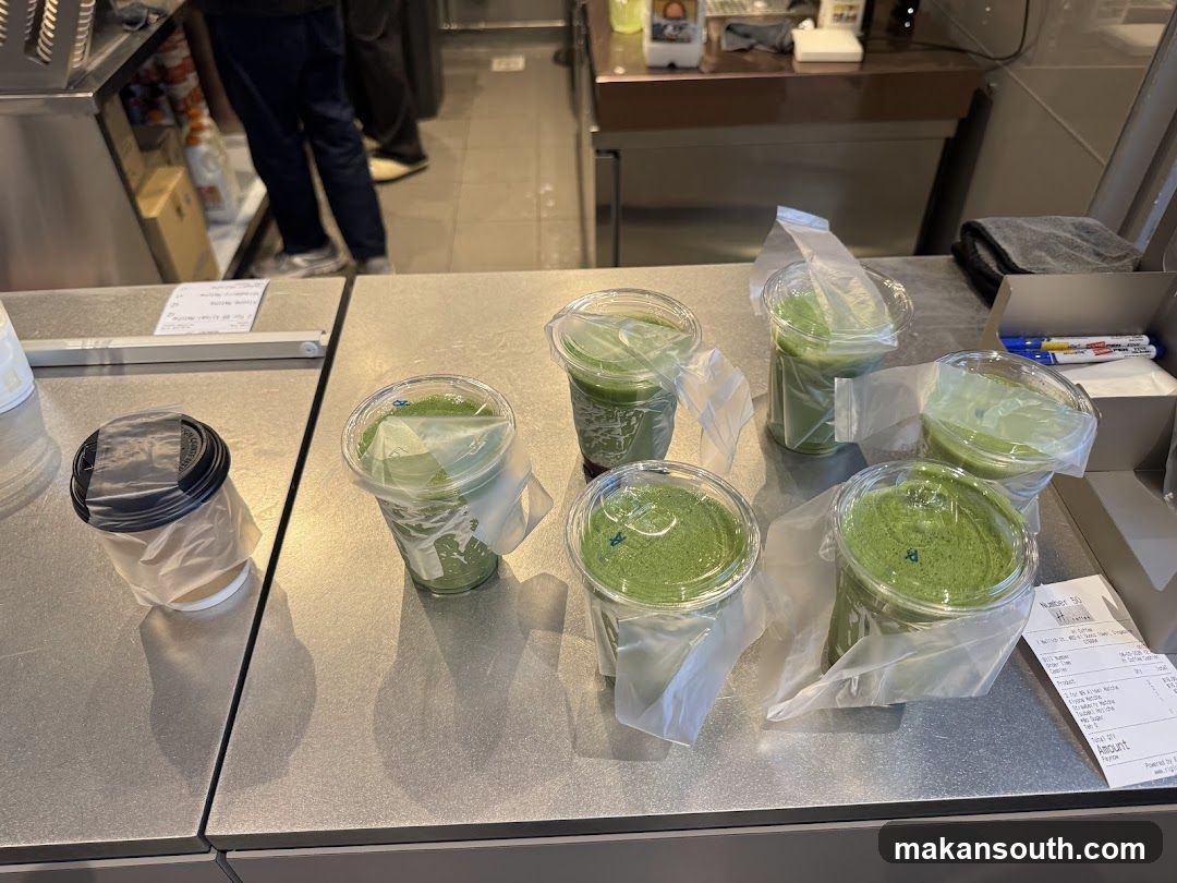 Matcha Drinks on Counter