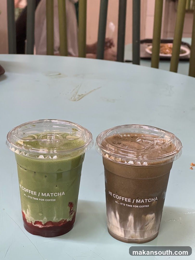 Matcha and Coffee Drinks on Table