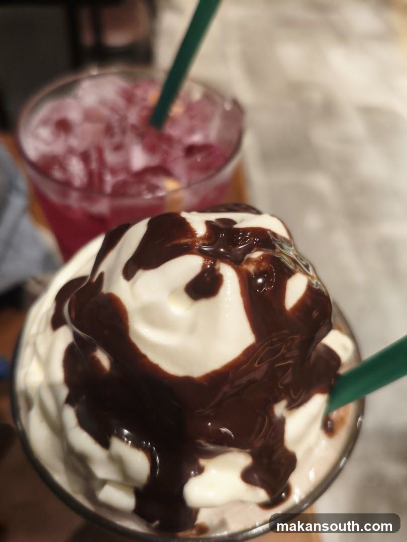 Chocolate Sundae with Iced Drink