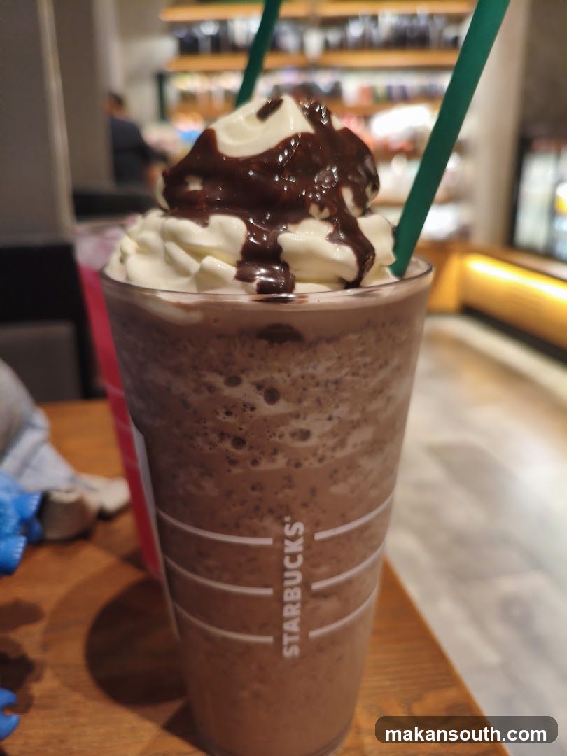 Starbucks Frappuccino with Whipped Cream and Chocolate Drizzle