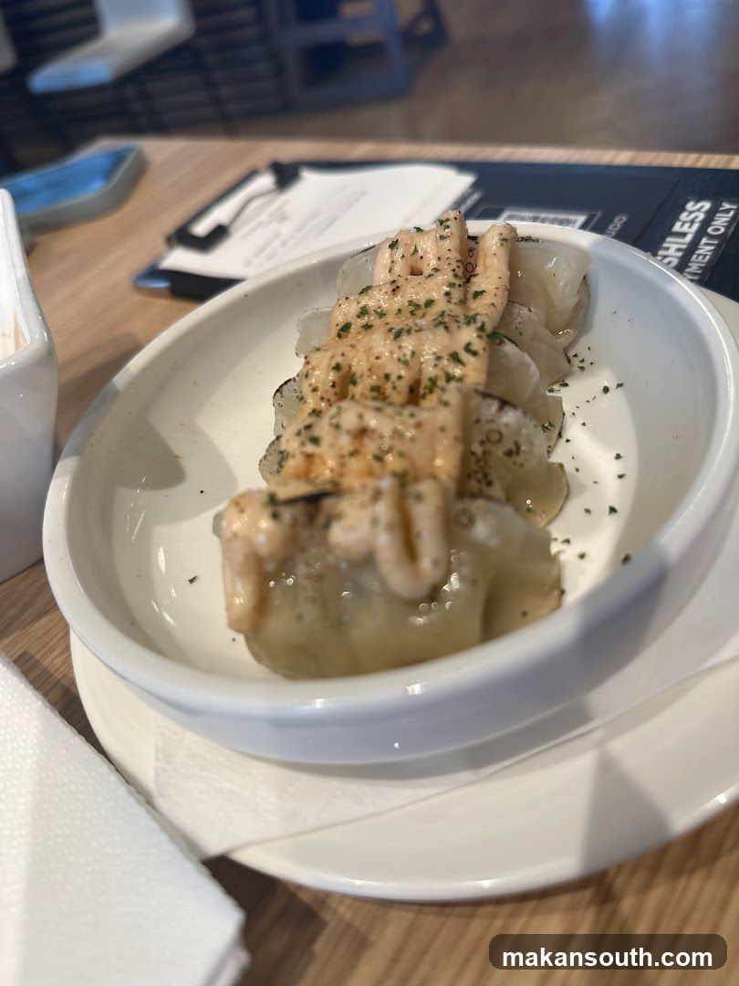 Dish with creamy sauce and herbs