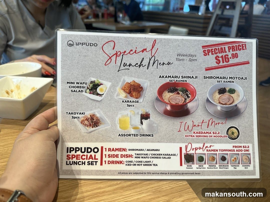 Ippudo Special Lunch Menu