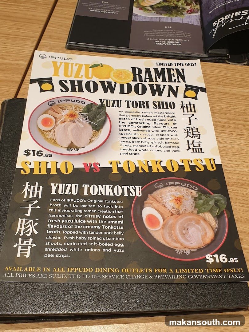 Ippudo Ramen Menu Display