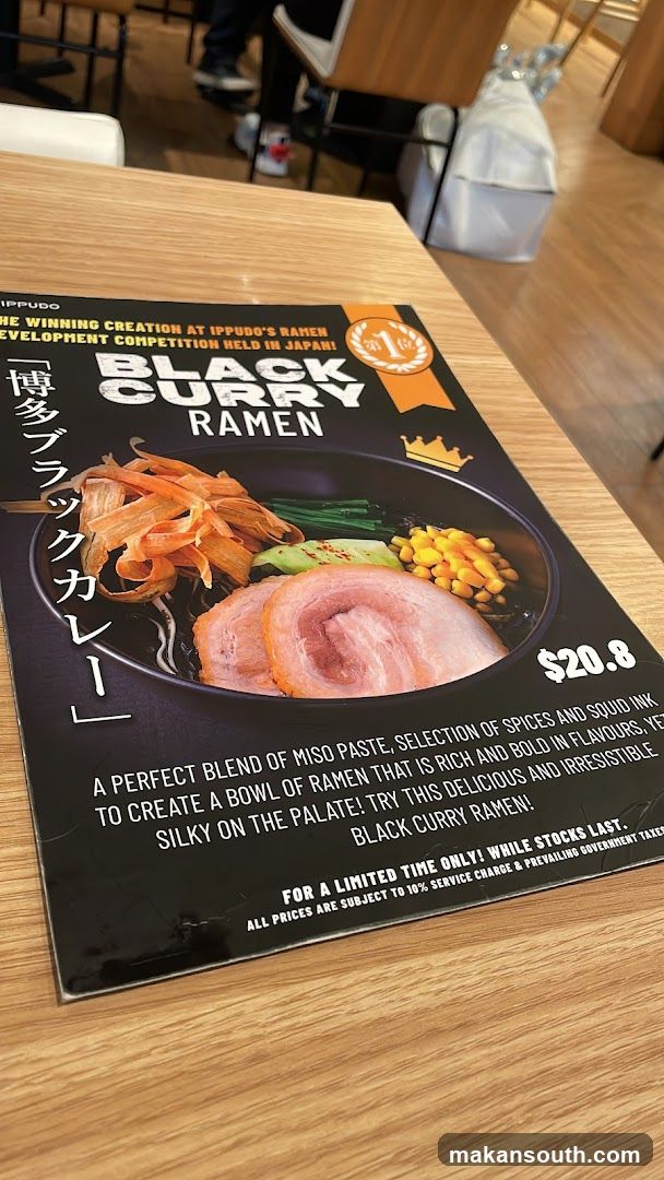 Black Curry Ramen Menu Card