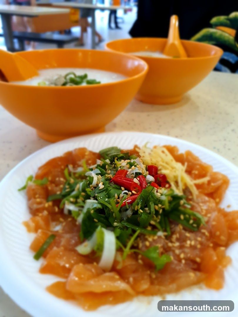 Salmon Sashimi and Congee