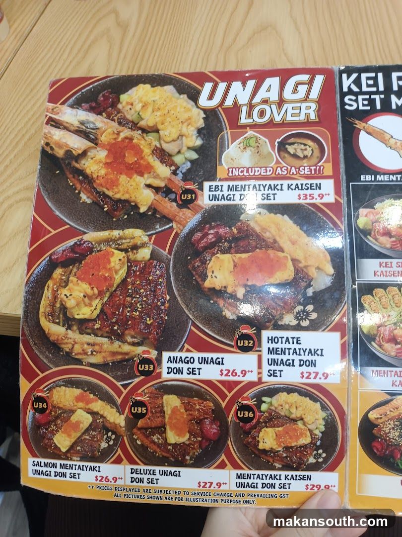 Unagi Lover Menu