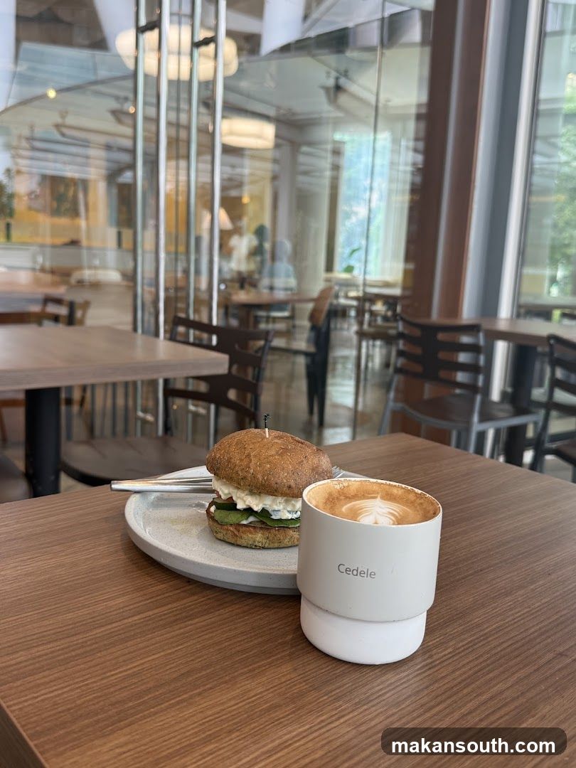 Cafe Interior with Food and Drink