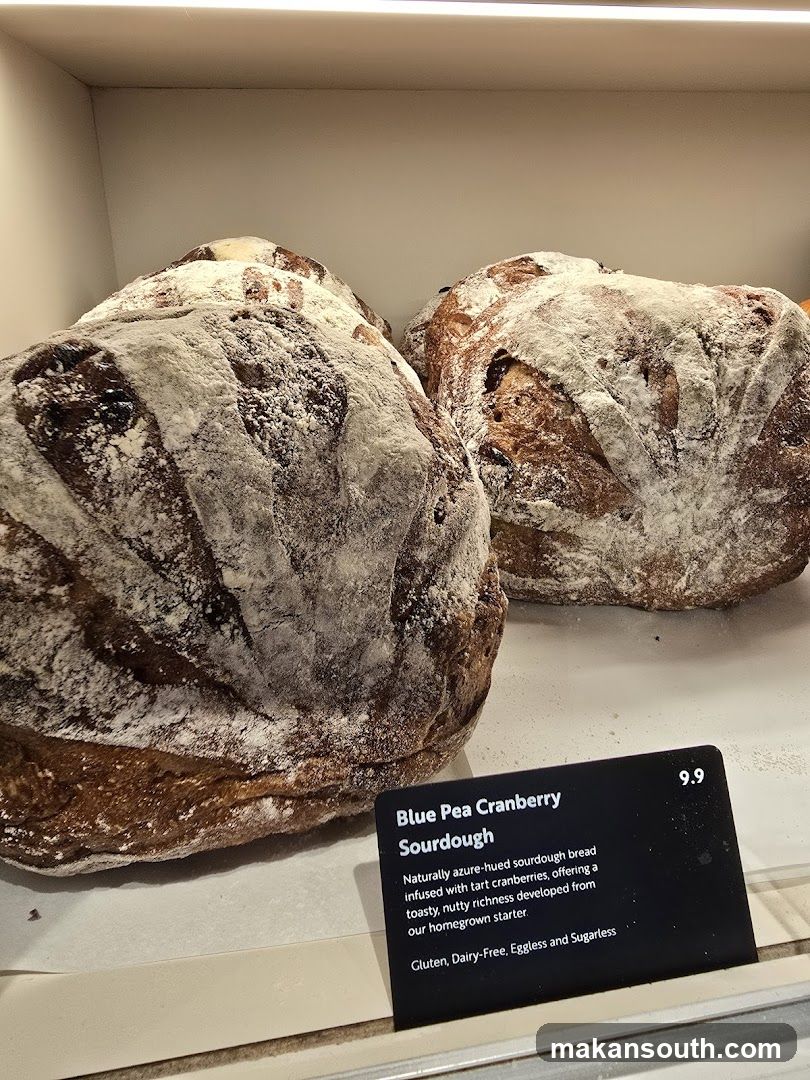 Blue Pea Cranberry Sourdough Bread Display