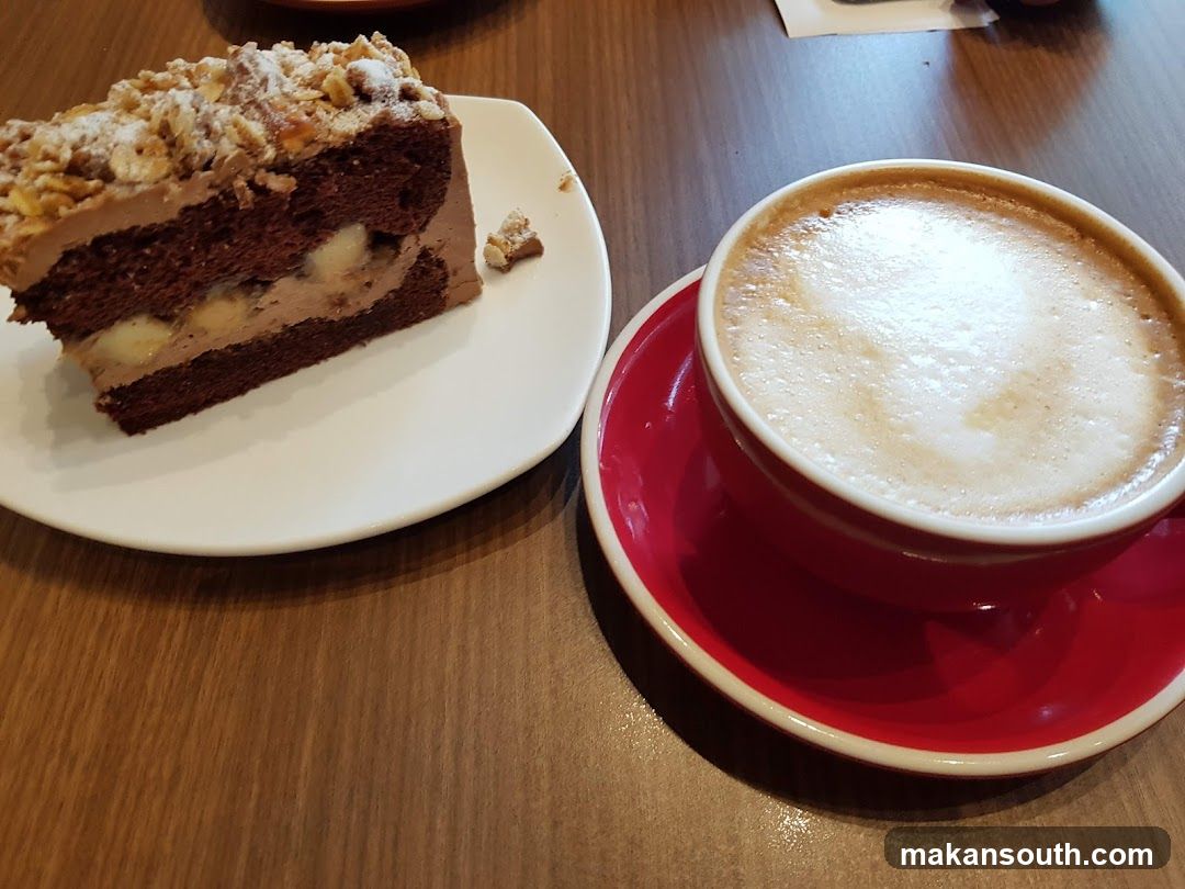 Slice of Chocolate Cake and Coffee